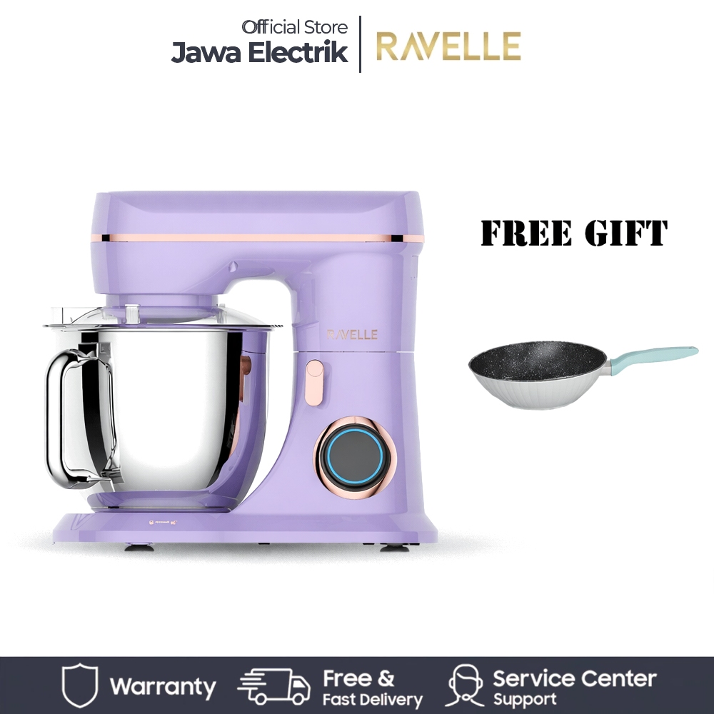 RAVELLE Stand Mixer 5.5L Terra Electric Mixer - Platinum Lavender