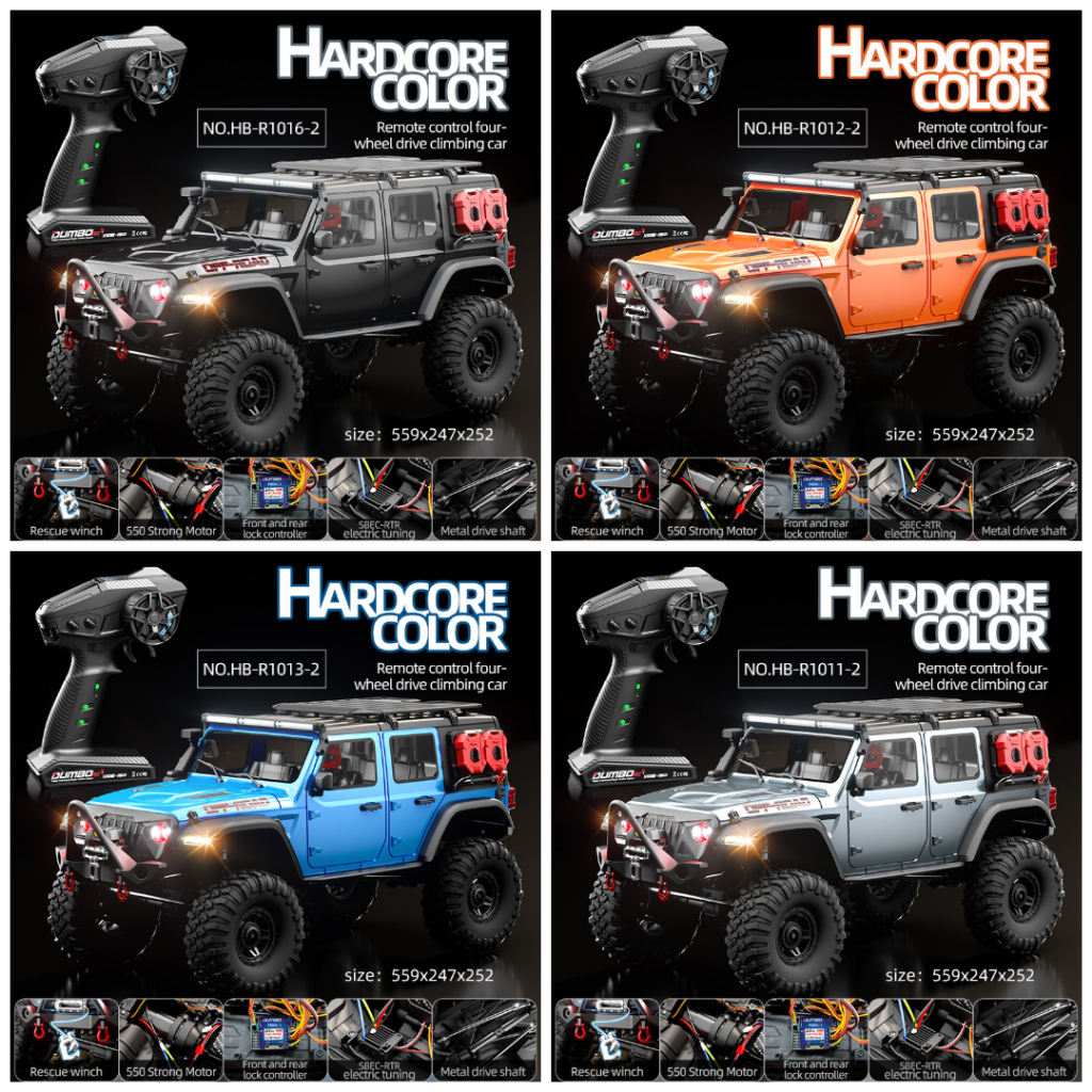 HUANG BO rc crawler 1/10 4WD HB-R1011-2 R1012-2 R1013-2 R1016-2 spek tertinggi diff lock DUMBORC win