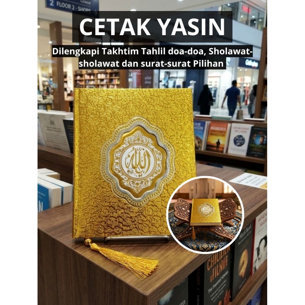 Cetak Yasin / Cetak Buku Yasin Hardcover Custom Photo Almarhum dilengkapi Takhtim Tahlil doa-doa Sho