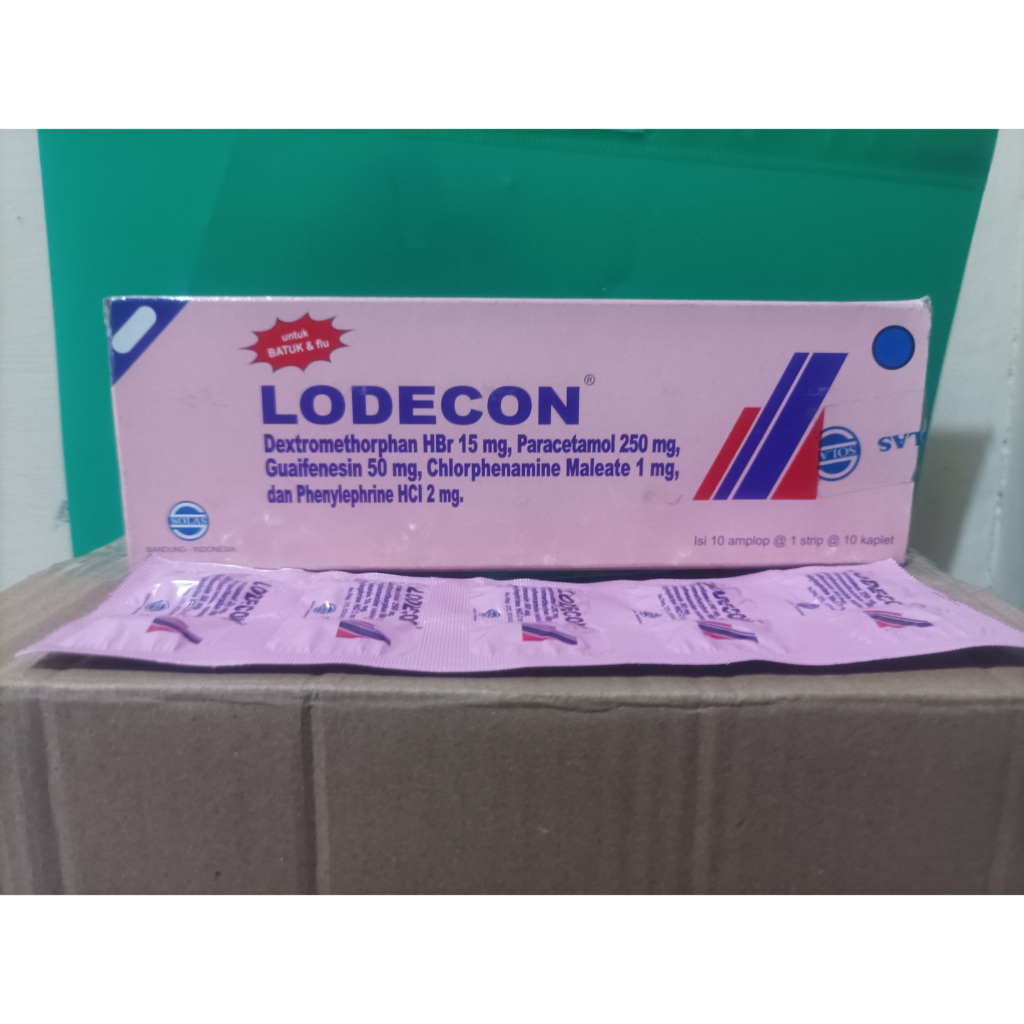 Lodecon Kaplet 1 strip isi 10 kaplet obat untuk batuk pilek demam