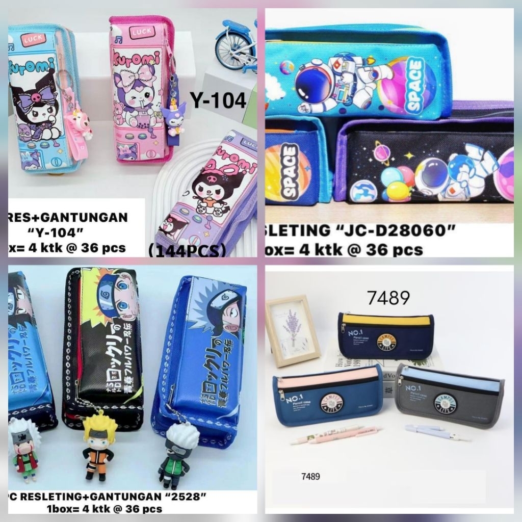 Tempat Pensil Kotak Pensil Kain Dua 2 Sleting Shin Toeng 809A/ 814 phayo/animal hewan 588/ 202/ BEND