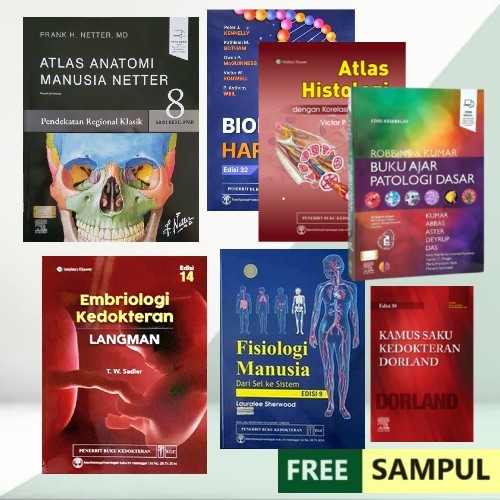 ORIGINAL PAKET BUKU NETTER ATLAS ANATOMI MANUSIA FISIOLOGI SHERWOOD HISTOLOGI DIFIORE EMBRIOLOGI LAN