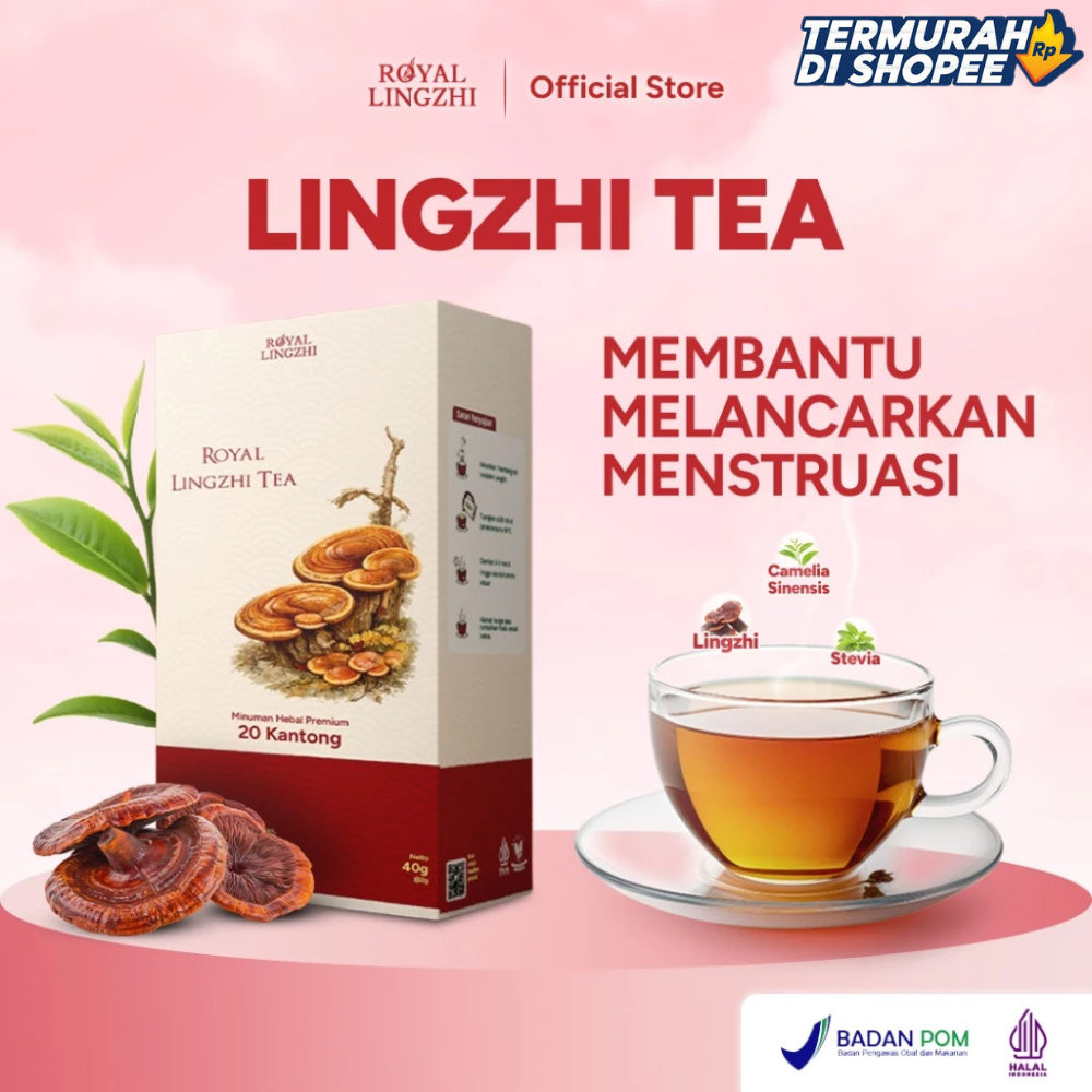 Royal Lingzhi Tea - Teh Herbal Alami Bantu Lancarkan Haid Mencerahkan Kulit Atasi Telat Haid Nyeri H