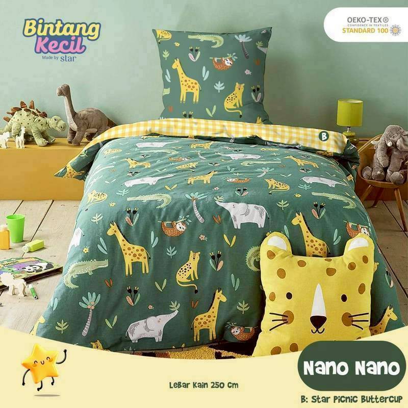 Sprei Set Katun Star Motif Nano Nano