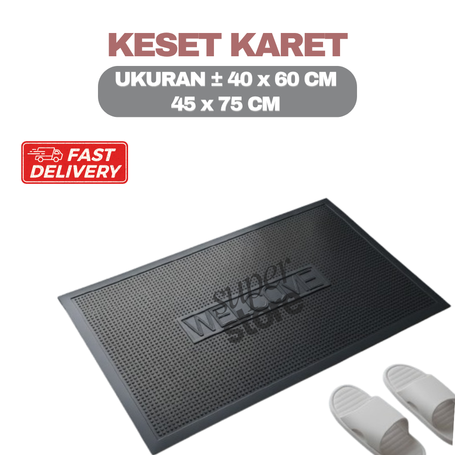 Keset Kaki Keset Karet Anti Slip Keset Karet Bintik Welcome