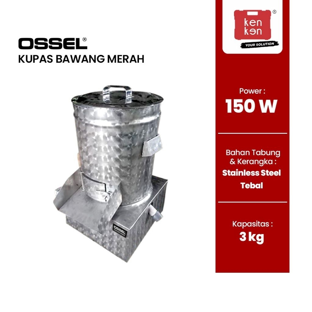 Ossel - Mesin Kupas Bawang Merah Pengupas Bawang Merah Listrik Stainless Steel