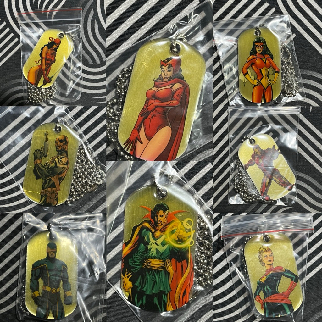 Upper deck Marvel Dossier dog tag necklace