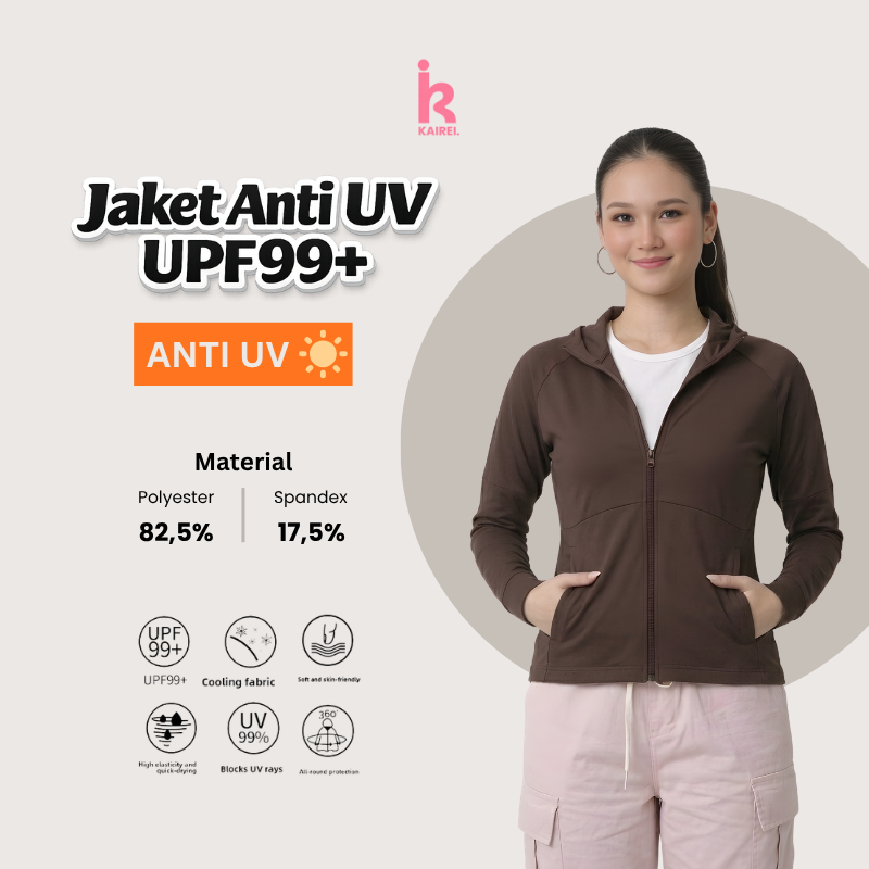 KAIREI Jaket Anti UV UPF99+ Baju Olahraga Outdoor Wanita Anti UV  / Jaket Training Breathable Stylis