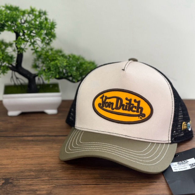 VONDUTCH topi trucker cap olive black yellow NEW ORIGINAL 100%
