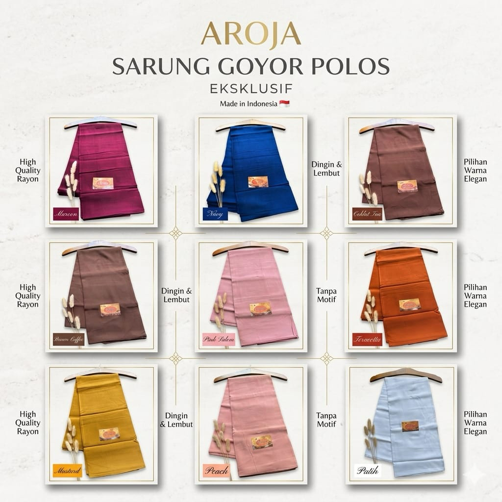 Sarung Goyor Polos Aroja Sarung Rayon Premium Sarung Goyor Polos Wanita