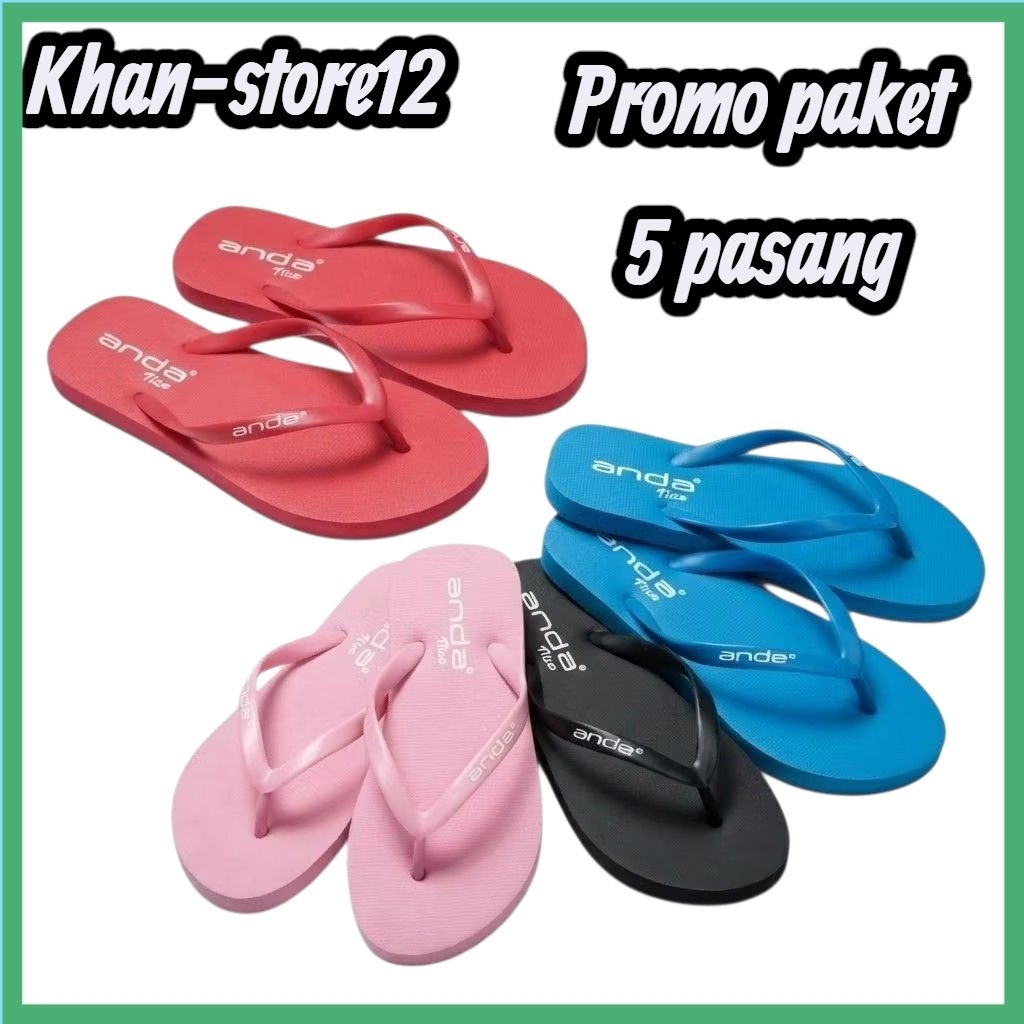 Sandal Jepit Wanita Paket 5 Pasang Sandal Grosir Harga Pabrik Termurah Besller Viral