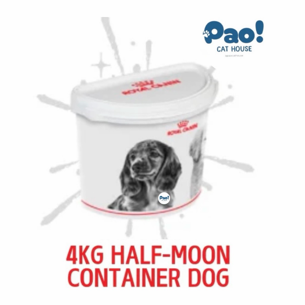 4KG HALF-MOON CONTAINER DOG ROYAL CANIN , EMBER ROYAL CANIN / TEMPAT PENYIMPANAN MAKANAN KUCING / AN