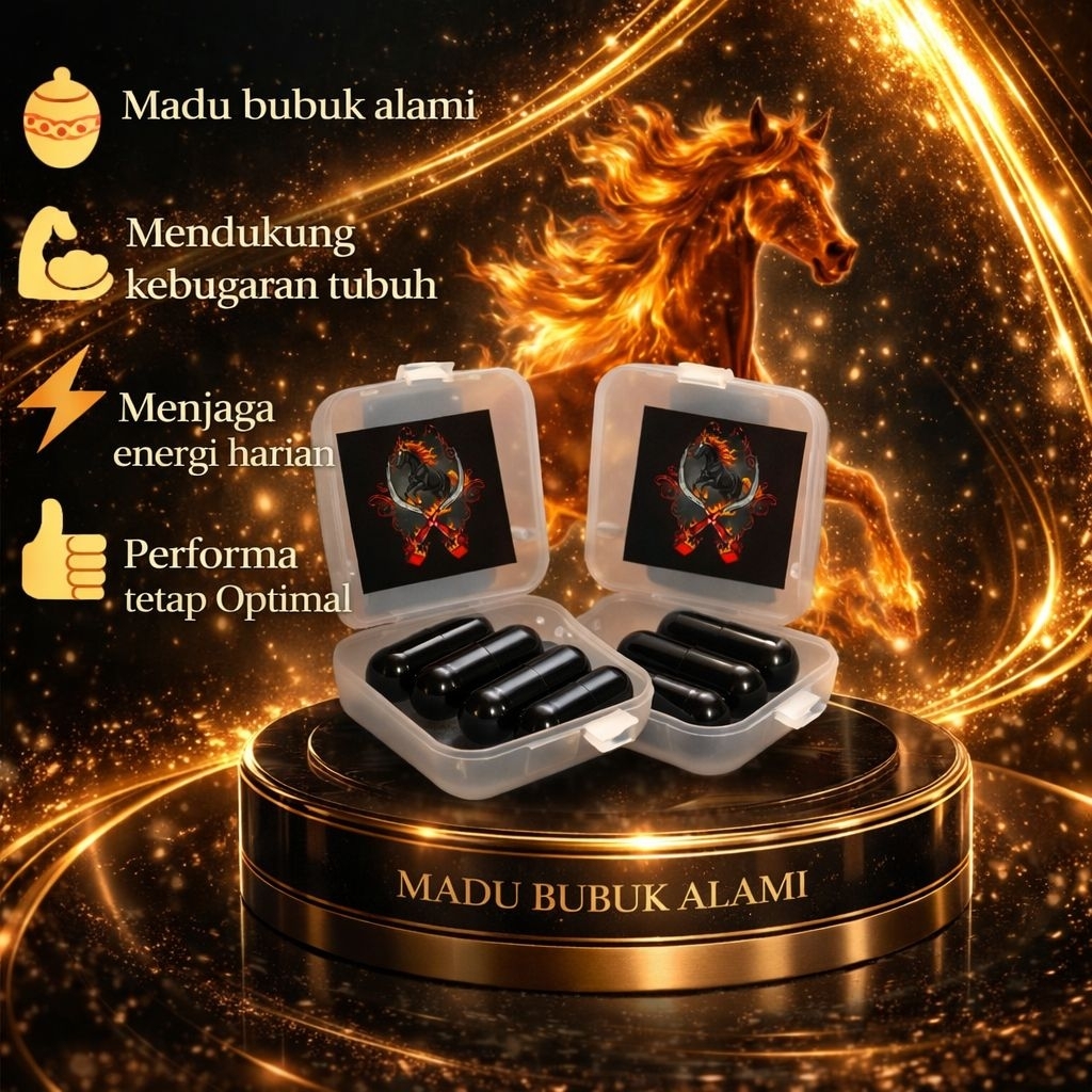 madu bubuk KS isi 4 black terbuat dari serbuk madu murni