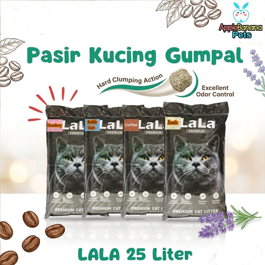 Pasir Kucing LALA 25 Liter - Lala Cat Litter 25 L Pasir Gumpal Wangi