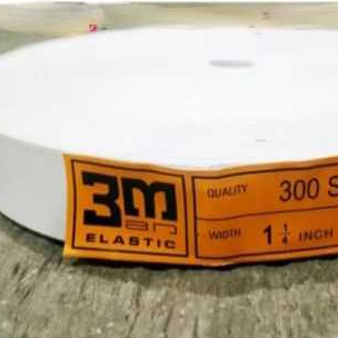 ELASTIS 3M / BAHAN ELASTIC 3M / KARET ELASTIS 3M 1 1/4 INCH 3CM PUTIH & HITAM