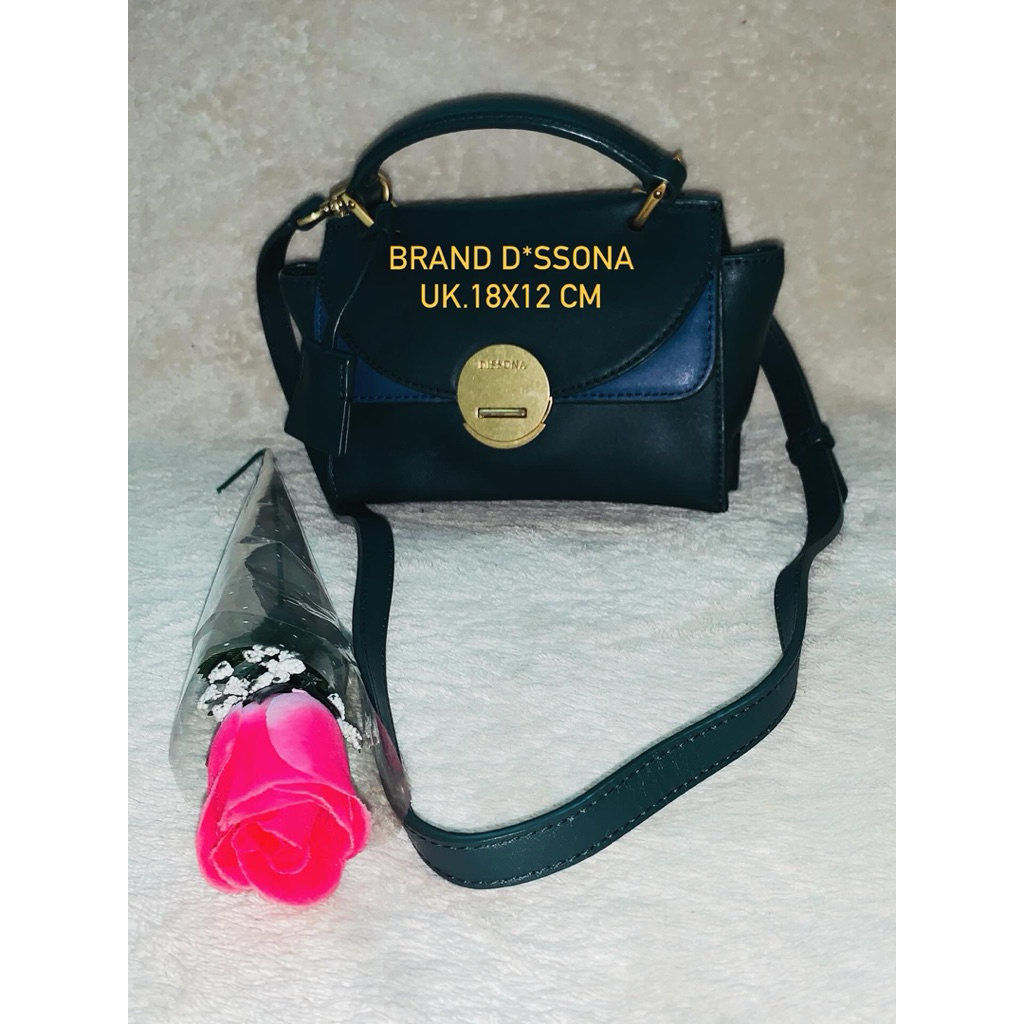 Brand D*ssona Preloved Sling mini Lengkap Top Handle Kulit Wanita