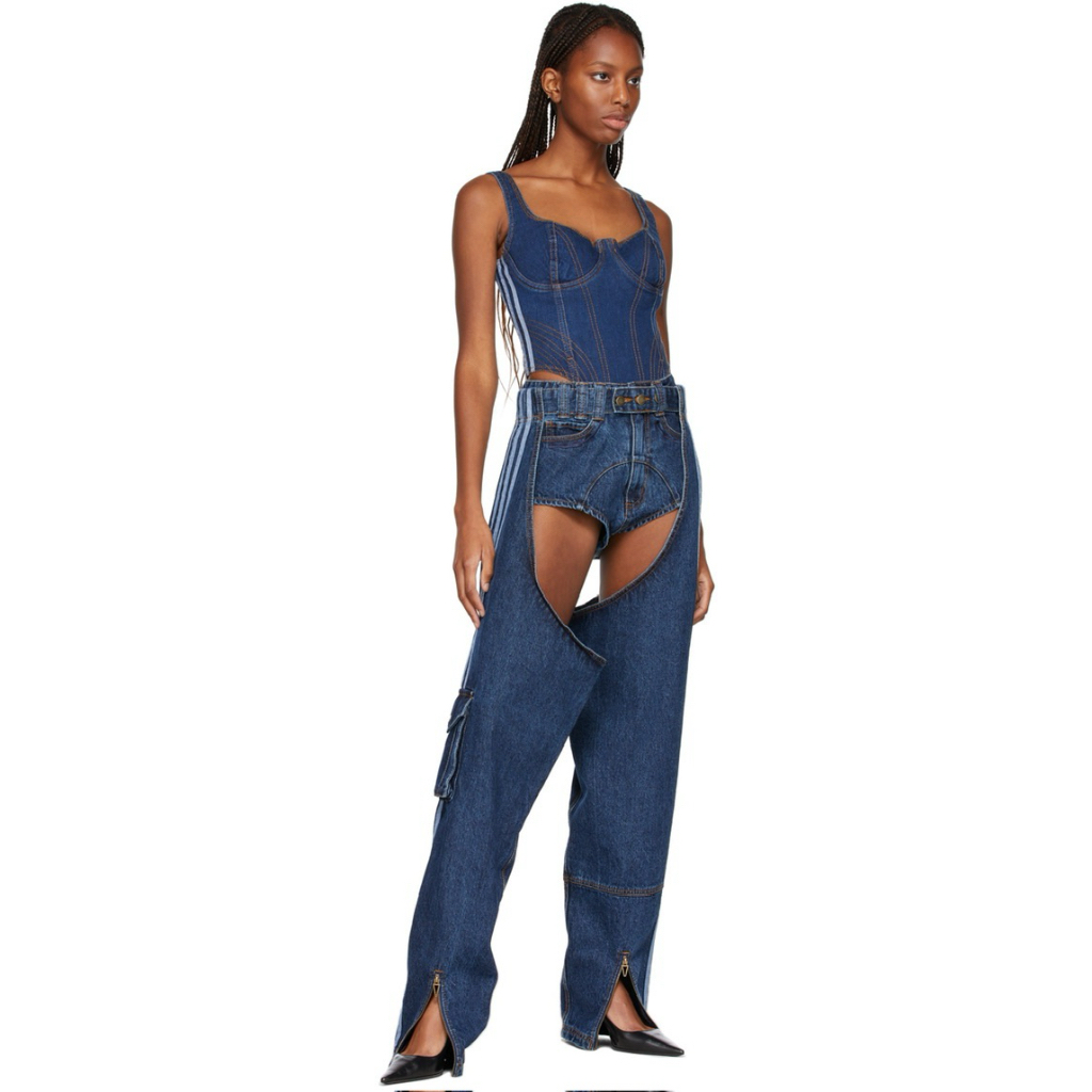 new tag adidas ivy park beyonce chaps denim pants