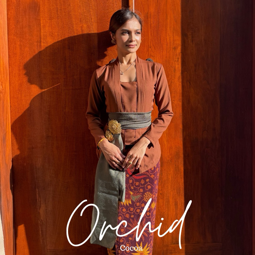 Setelan Kebaya Bali Kutubaru Orchid Chifon | Set Kebaya Kutubaru | Kebaya Wisuda | Kebaya Muslim | K