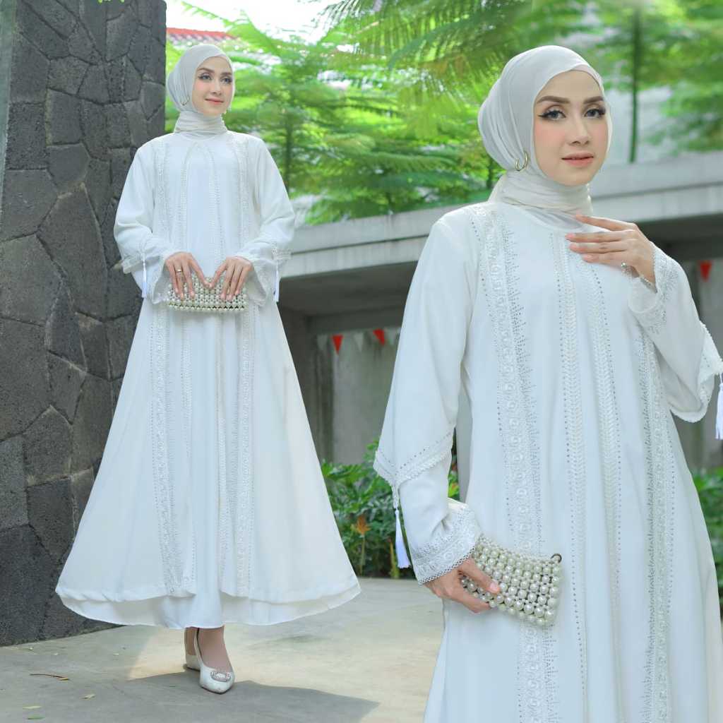 Gamis ABAYA Putih - Desain Elegan dan Nyaman untuk Muslimah