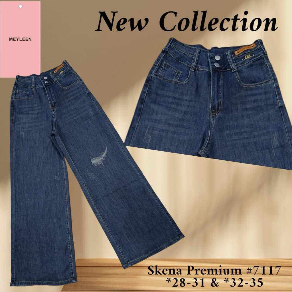 ARB233 - YNL - 7117 - Jumbo Celana Jeans Kulot Sobek