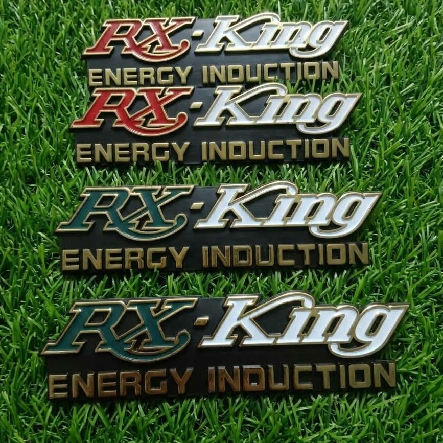 Sepasang Emblem Logo RxKing Energy induction Variasi Tempong Aku RX King New
