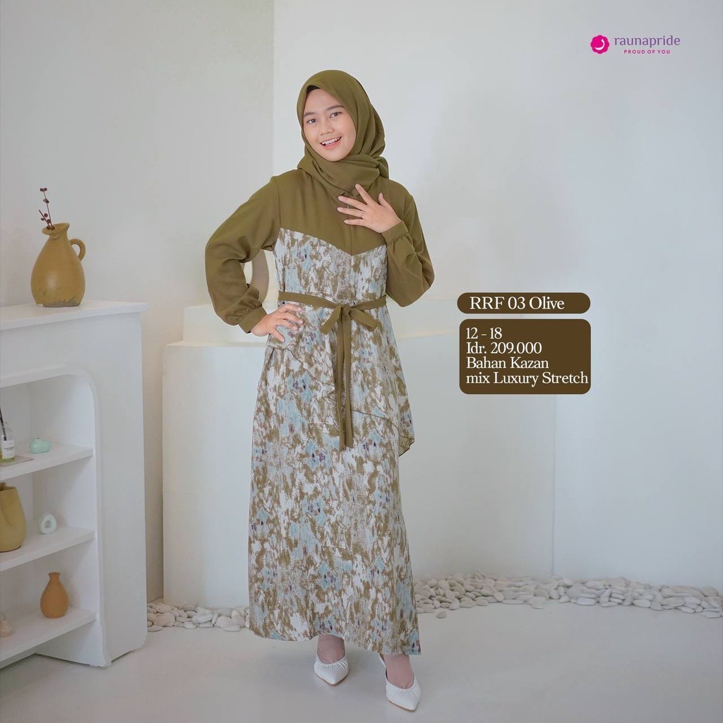 New Arrival Gamis Sarimbit Keluarga Rauna 03 Olive