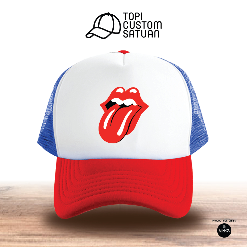 Topi custom satuan untuk remaja dan dewasa /topi band/rolling stones