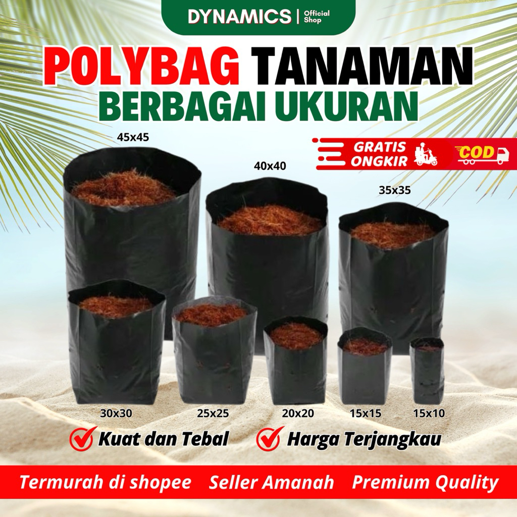 Polybag Tanaman Hitam Tebal Semua Ukuran Sedang Besar Kecil | Polybag Bibit Tanaman | Polybag Plasti