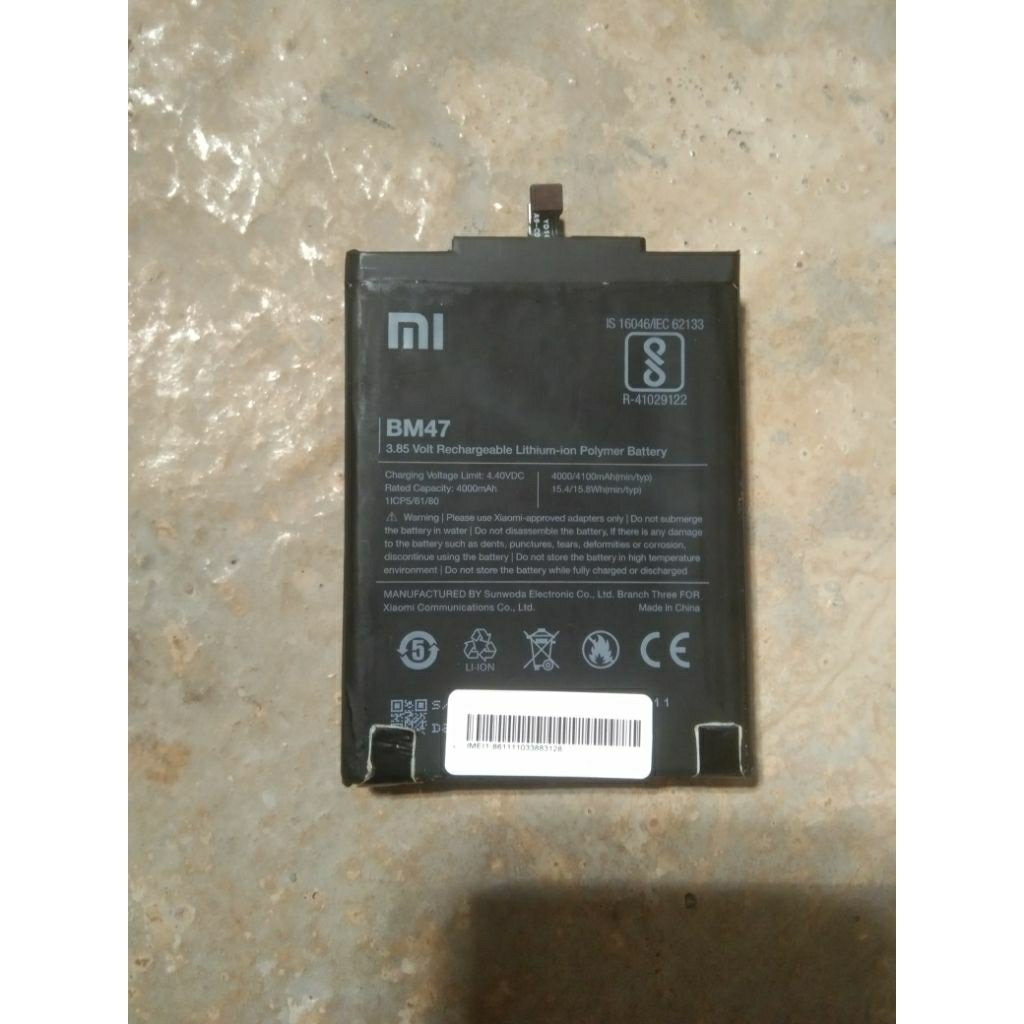 Baterai Xiaomi Redmi 4X Redmi 3 Redmi 3x redmi 3 pro BM 47 Cabutan / Copotan
