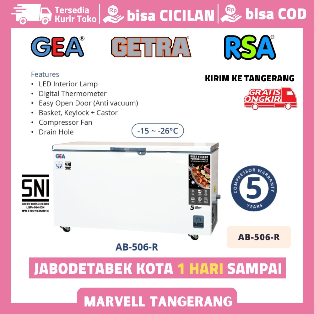 Chest Freezer Gea Ab 506 R Freezer Box 500 Liter