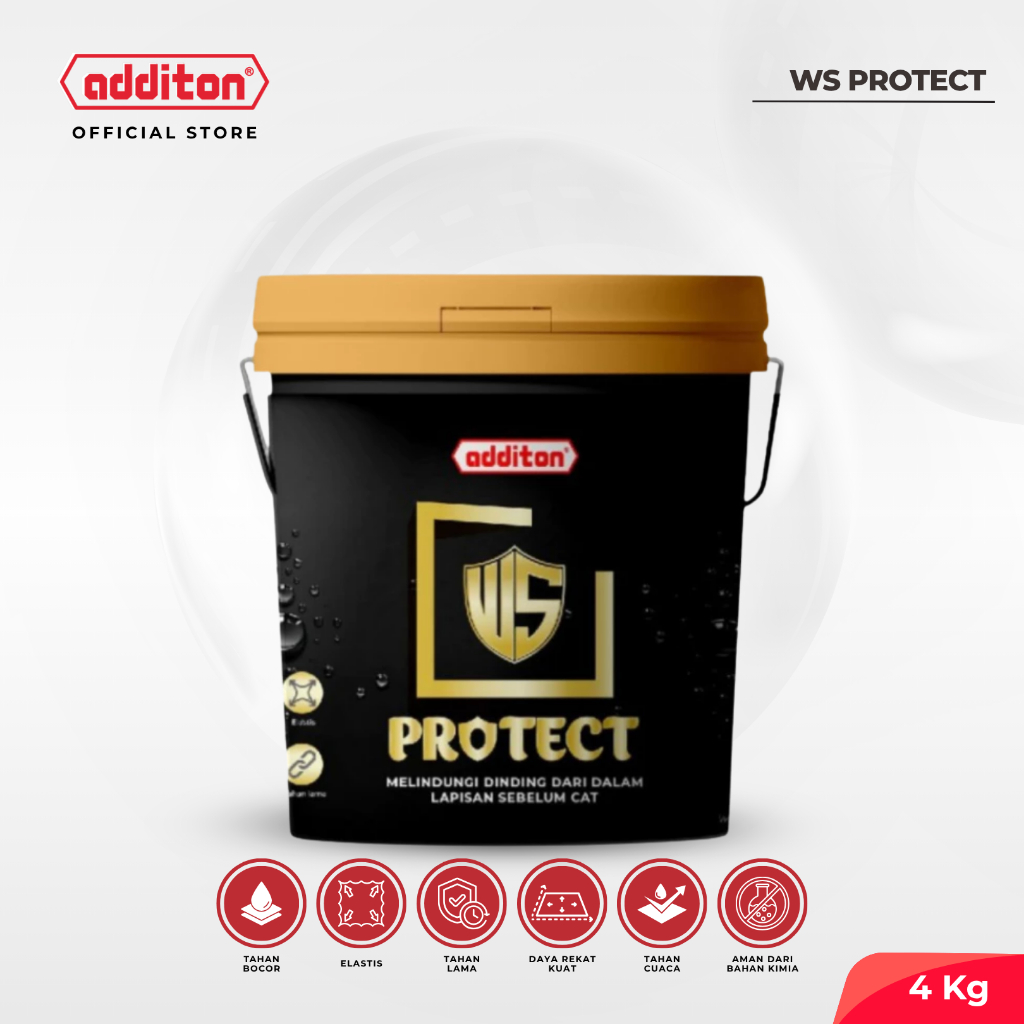 ADDITON WS Protect 4 Kg – Cat Anti Bocor & Waterproofing untuk Dinding Rembes dan Bocor