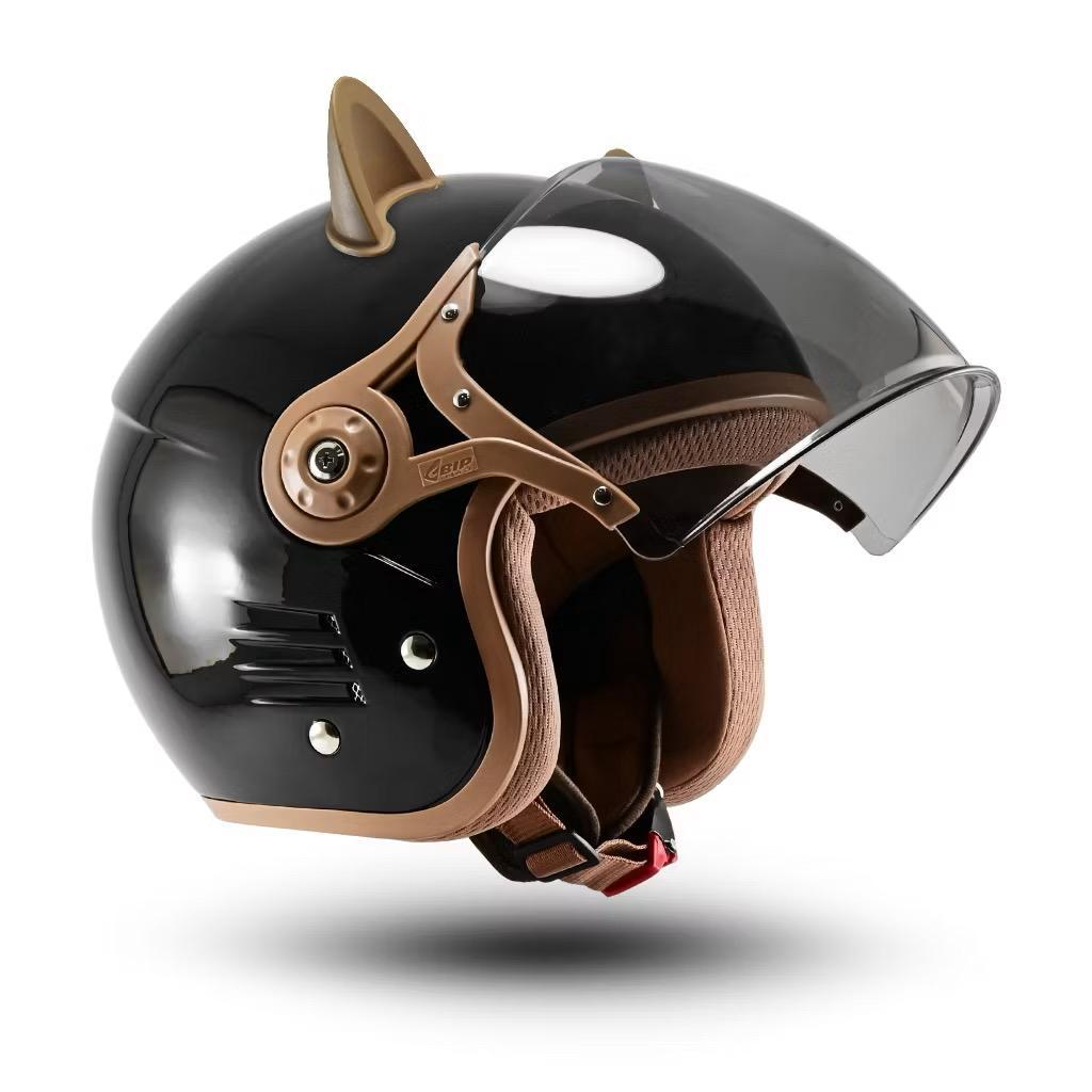 Helm Retro Pilot Full face Helem Rsix Wanita SNI Hijab Friendly Half Face Bogo Terbaru / Helm Wanita