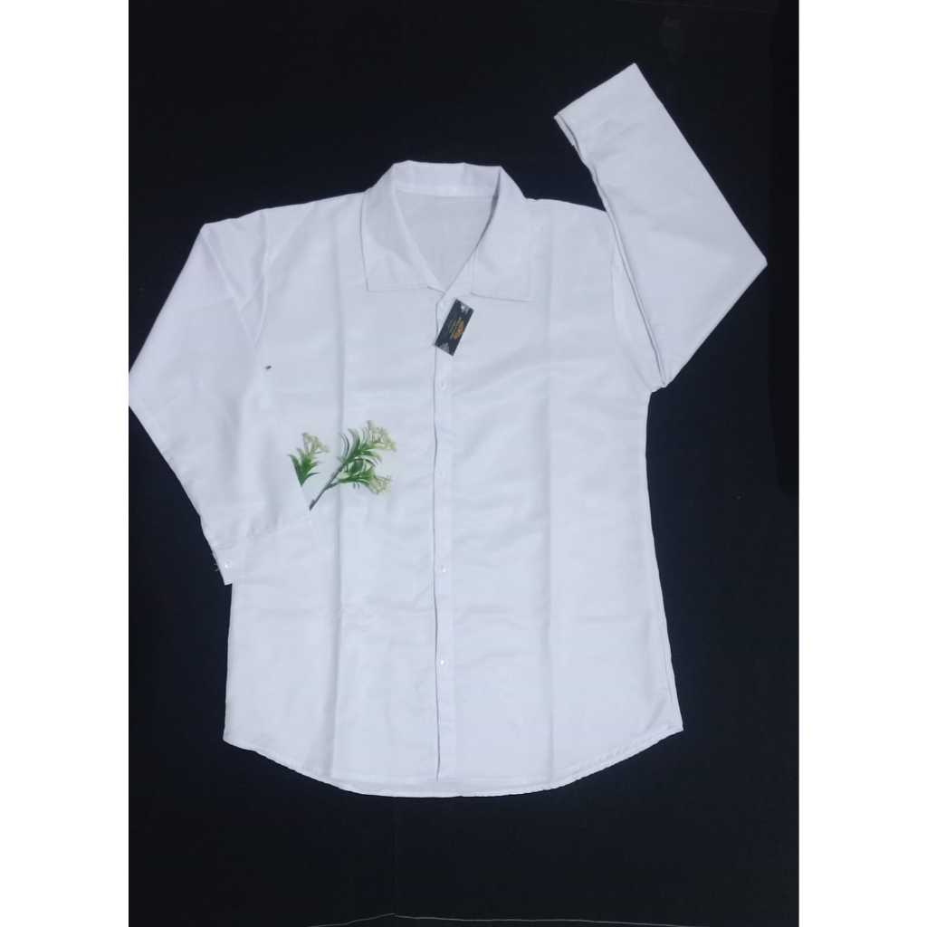 TUNIK POLOS PUTIH WANITA LENGAN PANJANG / BAJU WANITA ASN PUTIH / TUNIK PDH WANITA PUTIH LENGAN PANJ