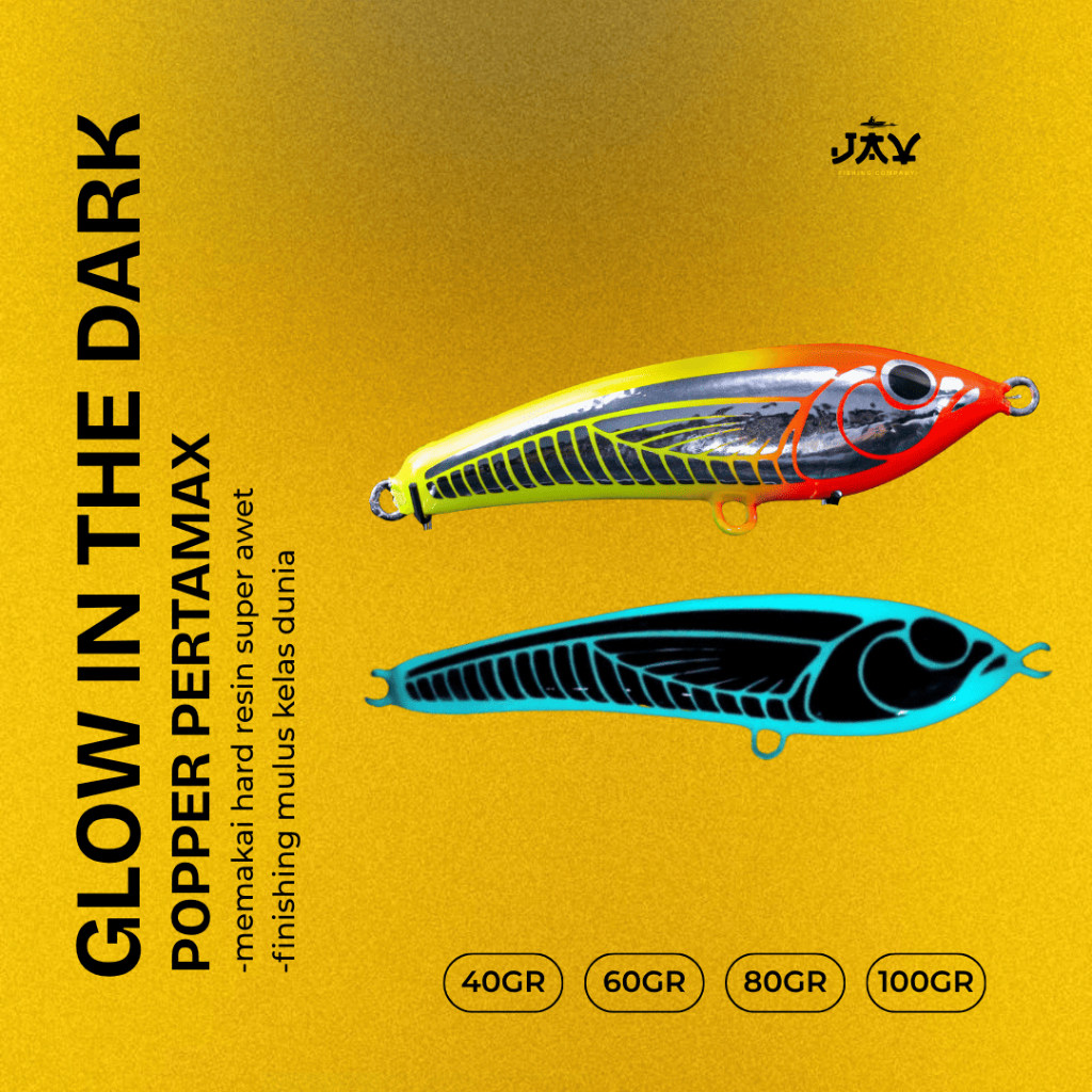 JAV LURE Mango Stickbait Kayu Resin Glow In The Dark Sinking 60g 80g 100g