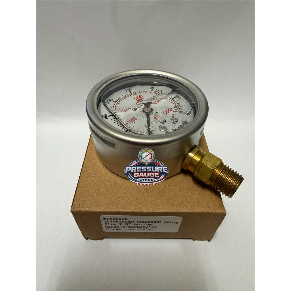 PRESSURE GAUGE WIEBROCK 350KG / BAR - 5000PSI 2,5 INCH