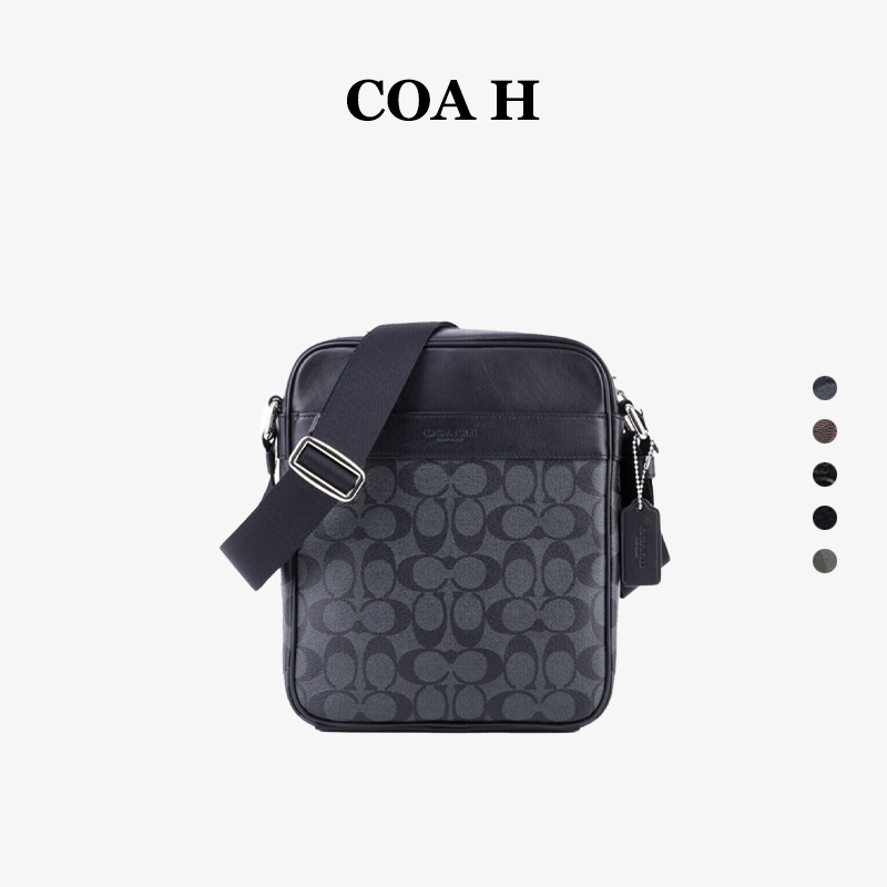 Men Bag Litchi Textured Head Cowhide Shoulder Bag Crossbody Slingbag f54788