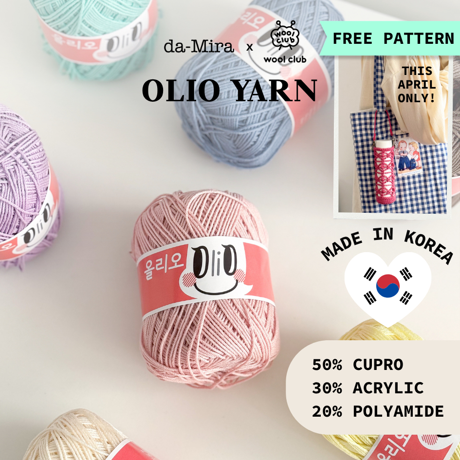 da-Mira x Woolclub | Korean Olio Yarn (70g/150m, Sport Weight) | Benang Rajut Knitting & Crochet Acr