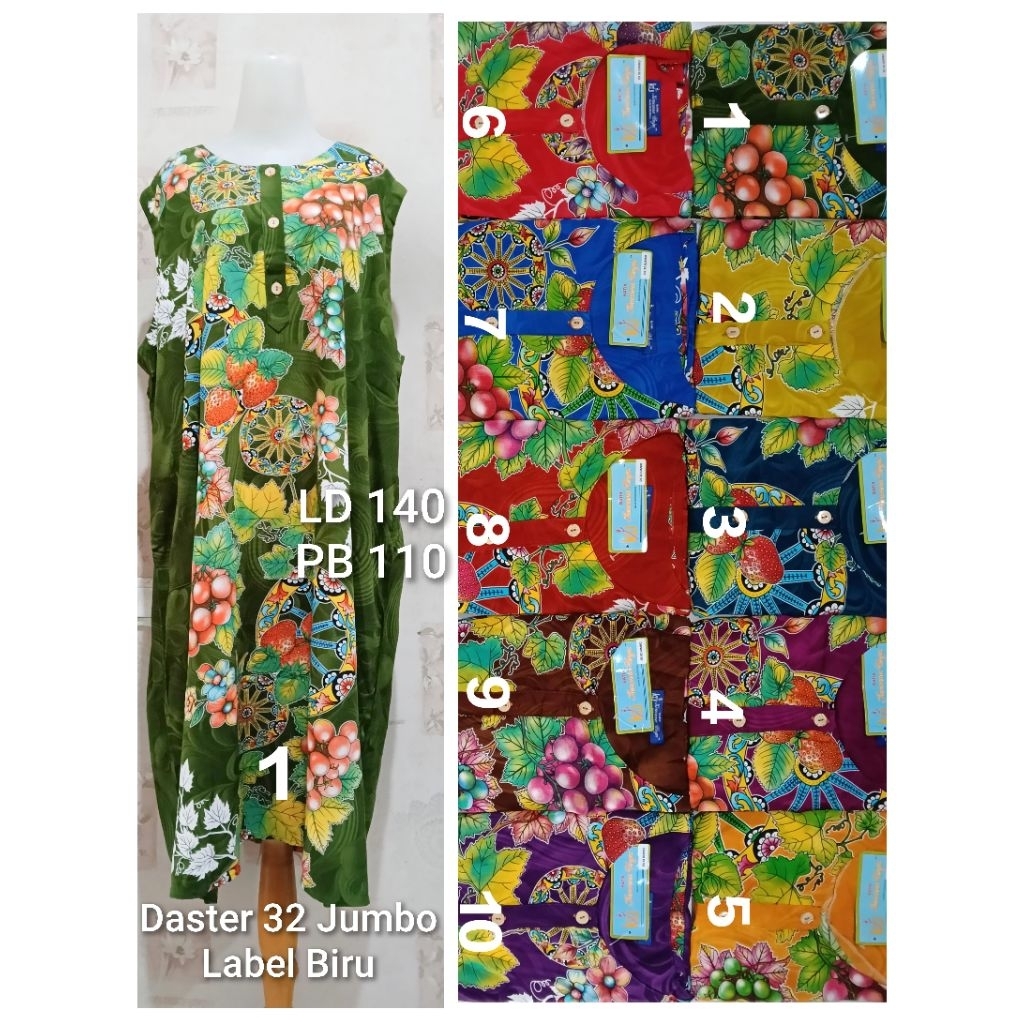 Daster Kencana Ungu Yukensi 32 Jumbo  LD 140cm Label Biru