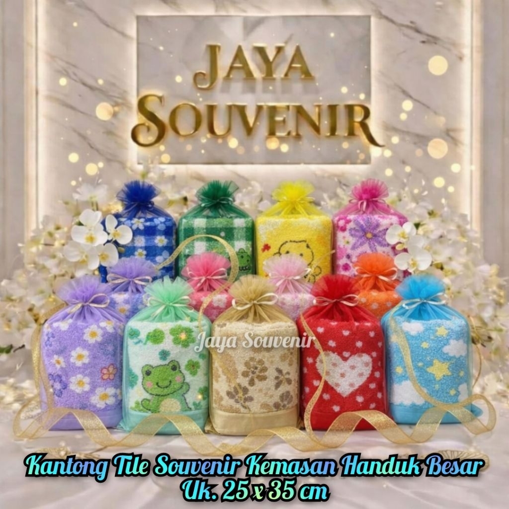 Kantong Tile Souvenir, Kemasan Handuk Besar.