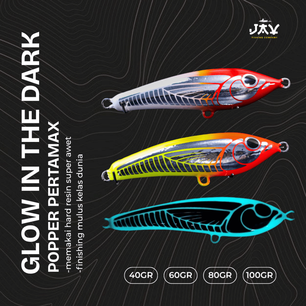 JAV LURE Stickbait Kayu Resin Glow In The Dark Sinking 60g 80g 100g
