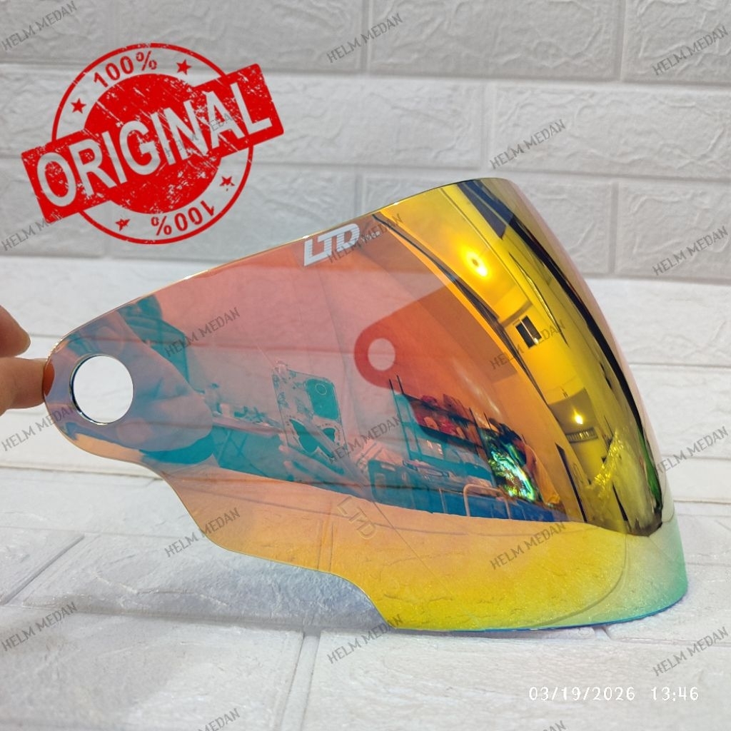 Visor Kaca Helm LTD Sport Avent Original Malaysia 100% Iridium Gold Red