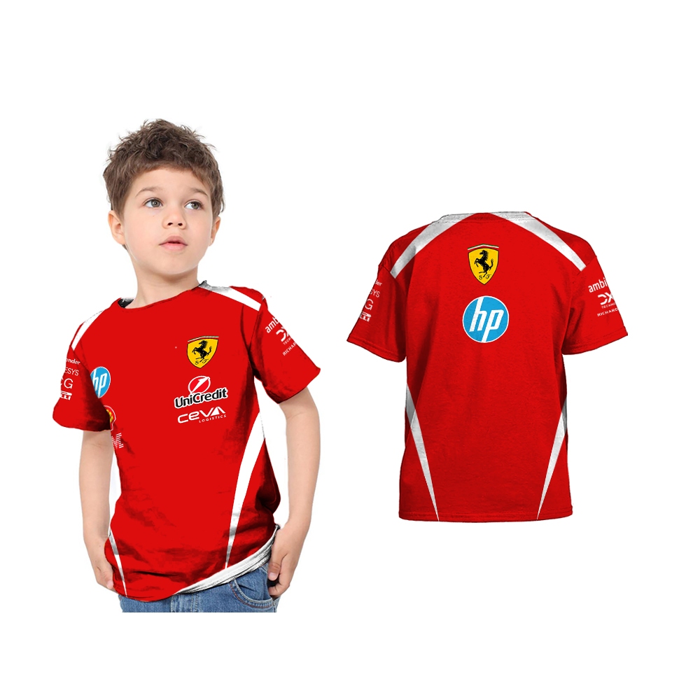 Baju Kaos Tshirt Anak Jersey F1 Ferrari 2026 Driver & Team Version Balap Formula 1 Custom Full Print