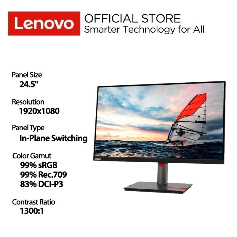 Lenovo Monitor ThinkVision P25i-30 100Hz 1920x1080 24.5" Include Asuransi