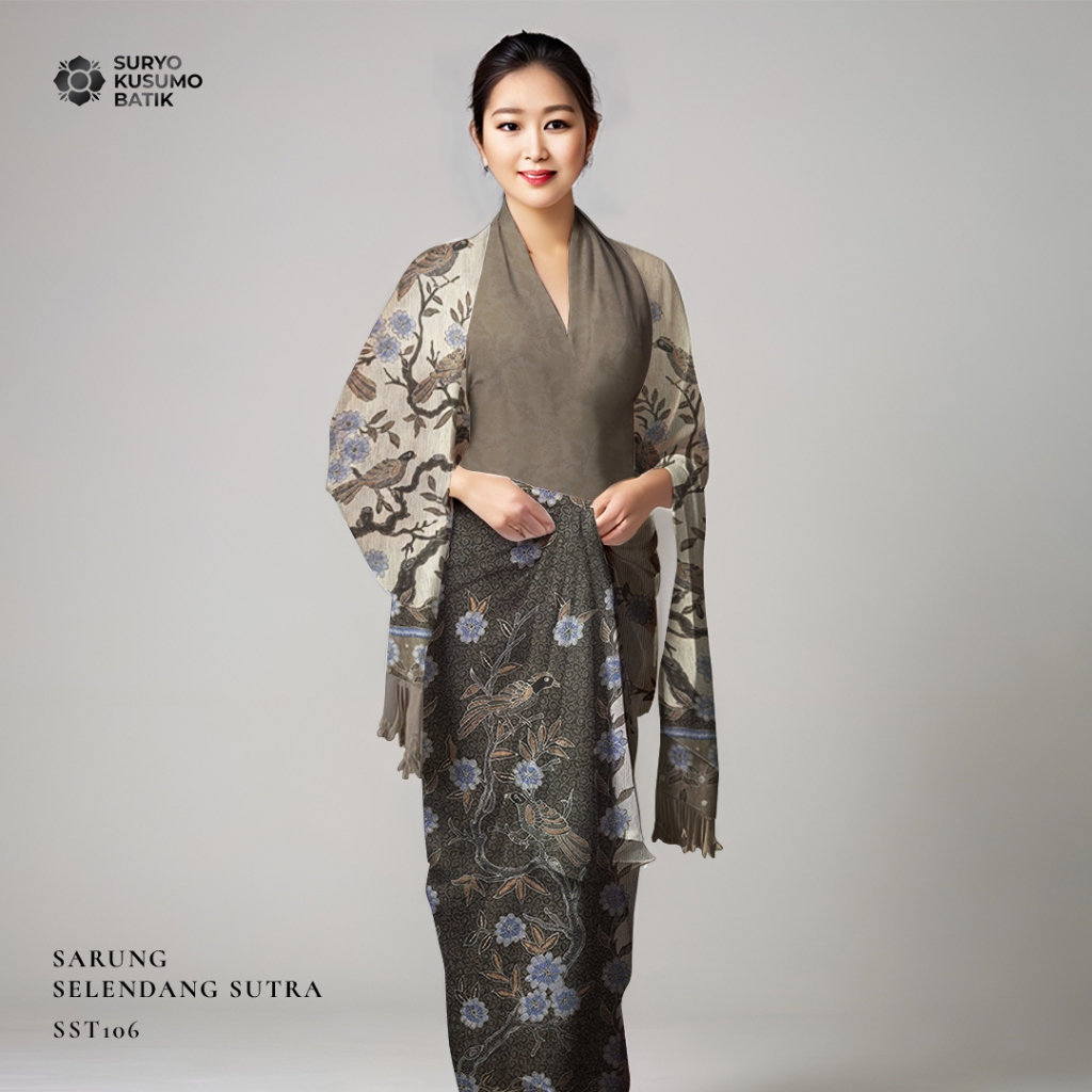 Suryo Kusumo Batik - Kain Batik Tulis Sarung Selendang Sutra Wanita  SLS12