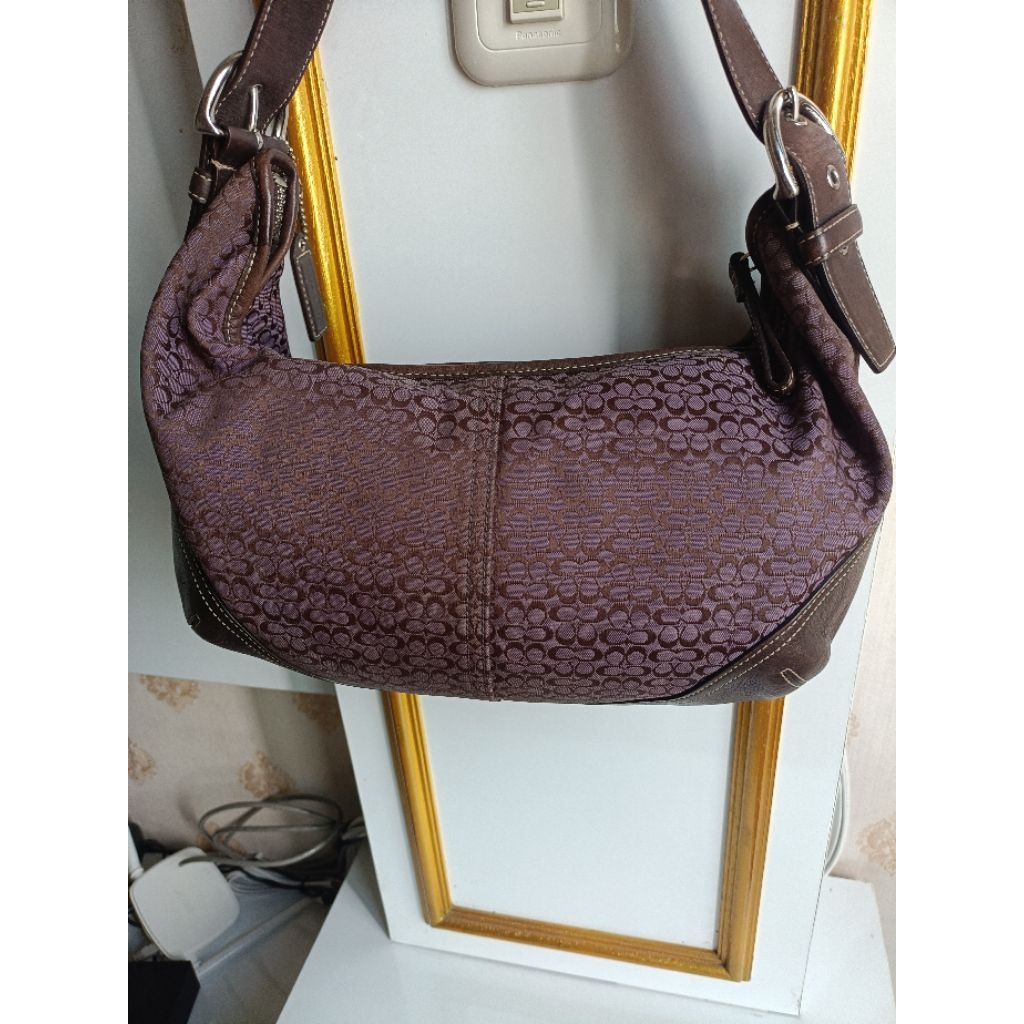 Coach Soho Hobo jacquard purple rare