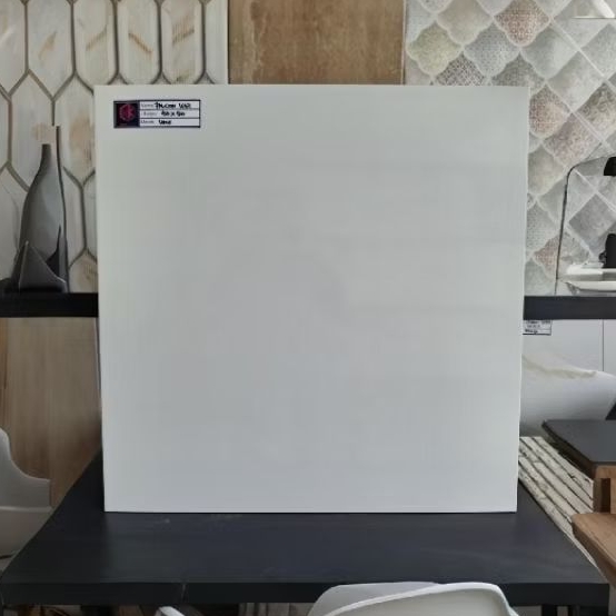 Keramik Lantai Cutting 50x50 Falcon White || Putih Polos || Uno