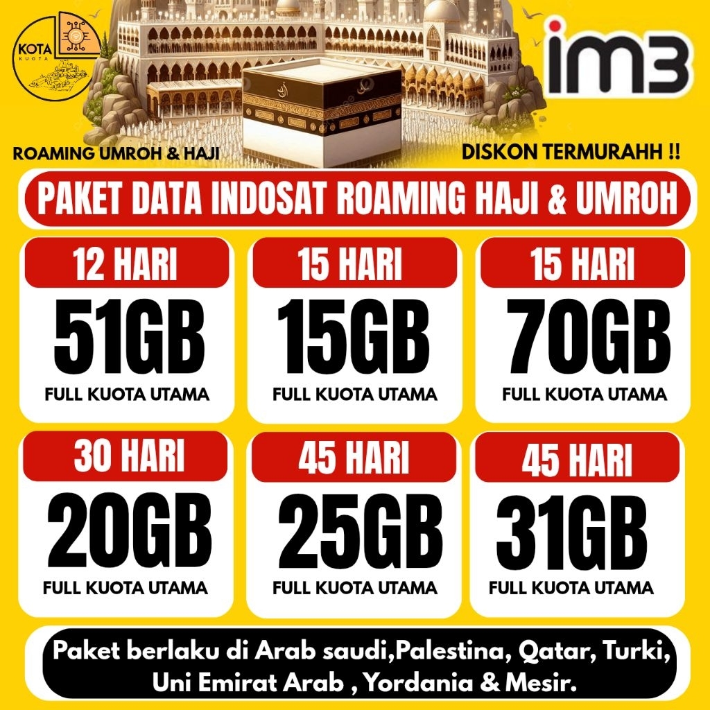 PROMO PAKET ROAMING  HAJI & UMROH INDOSAT  MURAH | PROSES CEPAT