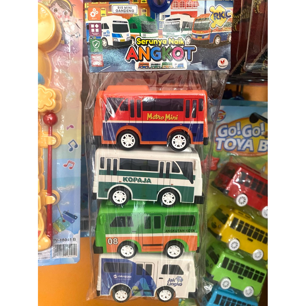 Mainan Miniatur Angkot Kopaja Set Isi 4Pc