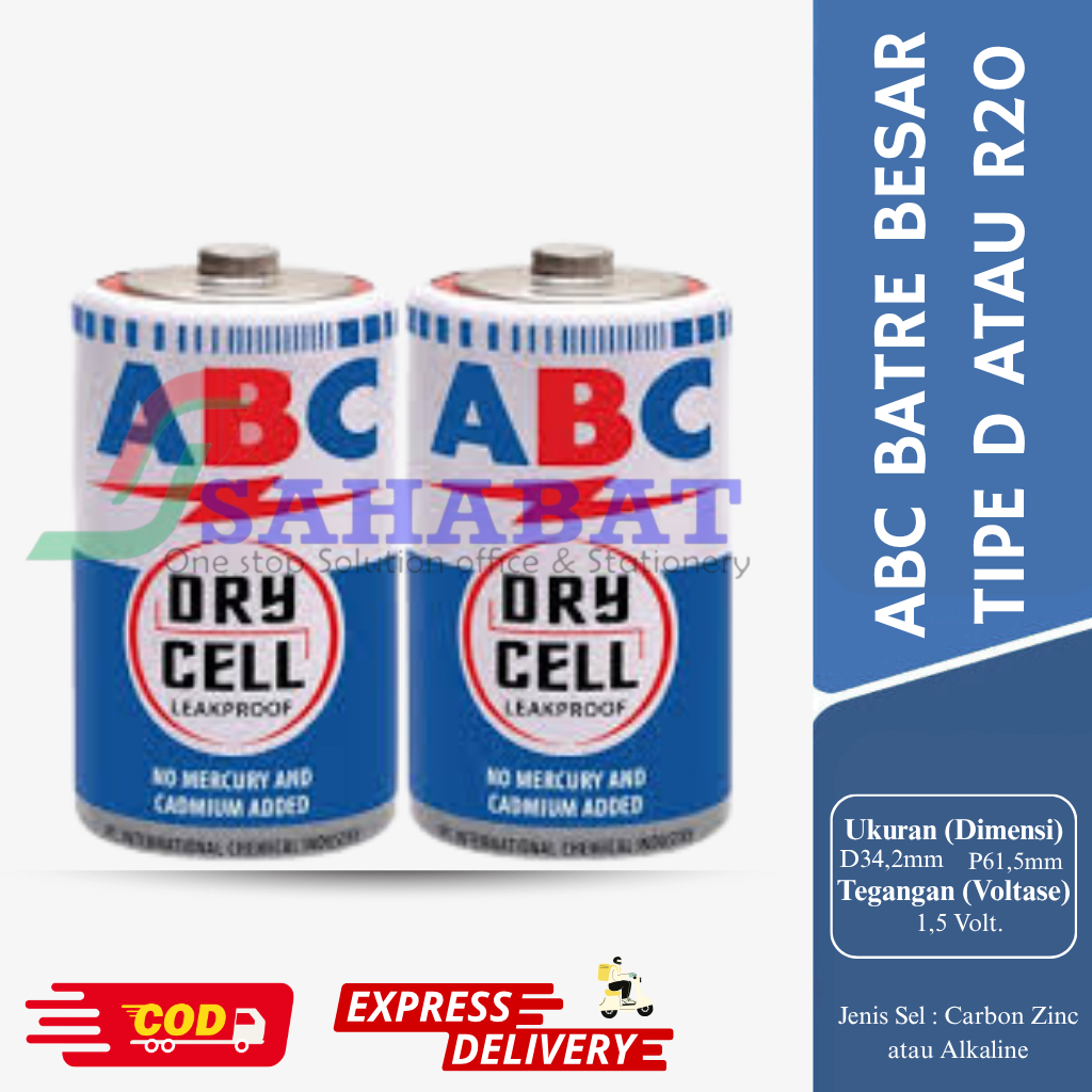 ABC BATRE BESAR / ABC BATERAI BESAR/ BATRE MURAH PER SET ISI 2