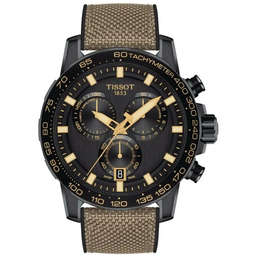 Original 100% Jam Tangan Pria Tissot Supersport Chrono T125.617.37.051.01 Kanvas Strap Swiss Made Ga